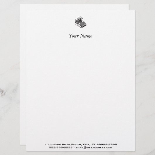 Schrijfmachine - Schrijfmachine - schrijfmachine Gepersonaliseerd Briefhoofd (Voorkant / Achterkant)