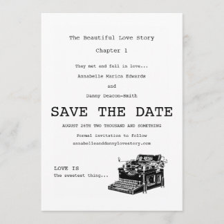 schrijfmachine slaat de datum op save the date