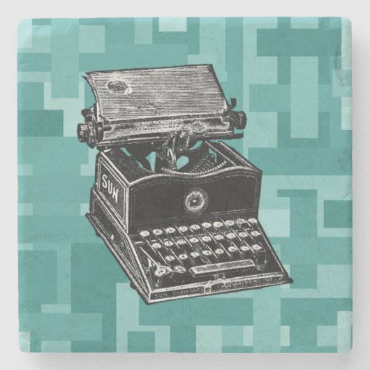  schrijfmachine stenen onderzetter (Voorkant)