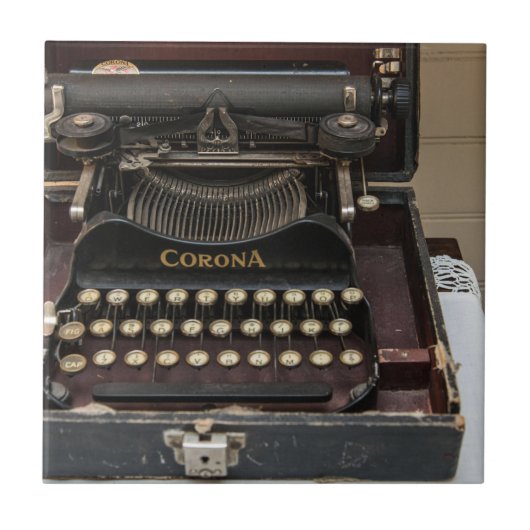  schrijfmachine tegeltje (Voorkant)