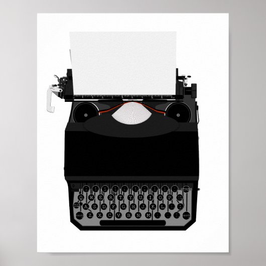 Schrijfmachine Tekening Decoratie Print Poster (Voorkant)