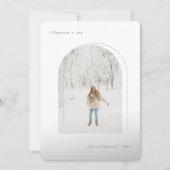 Schrijfmachine Tekst Minimalistisch Boog Eenvoudig Feestdagenkaart (Voorkant)