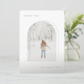 Schrijfmachine Tekst Minimalistisch Boog Eenvoudig Feestdagenkaart (Staand voorkant)