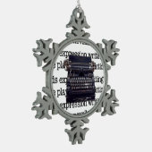 Schrijfmachine Tin Sneeuwvlok Ornament (Links)