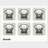  schrijfmachine uit de bibliotheek van de boekplaa vierkante sticker (Vel)