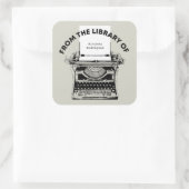  schrijfmachine uit de bibliotheek van de boekplaa vierkante sticker (Tas)