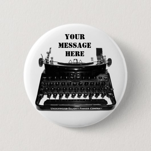 Schrijfmachine Uw berichtontwerp Ronde Button 5,7 Cm (Voorkant)