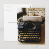 schrijfmachine, Valentijn Je bent gewoon mijn typ Briefkaart (Voorkant / Achterkant)