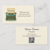  schrijfmachine-verteller visitekaartje (Voorkant / Achterkant)