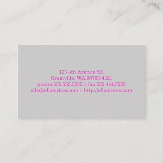 Schrijfmachine Visitekaartje (Achterkant)