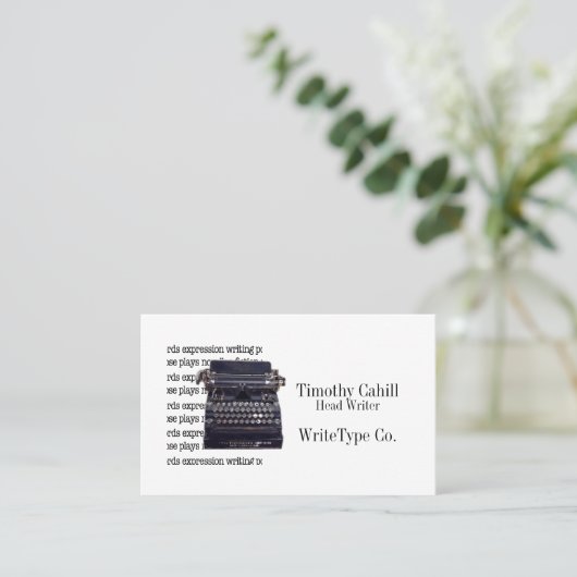 schrijfmachine visitekaartje (Staand voorkant)
