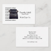  schrijfmachine visitekaartje (Voorkant / Achterkant)