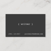 Schrijfmachine  visitekaartje (Achterkant)