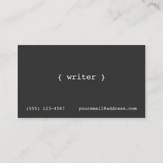 Schrijfmachine visitekaartje (Achterkant)