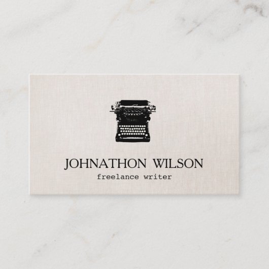Schrijfmachine  visitekaartje (Voorkant)