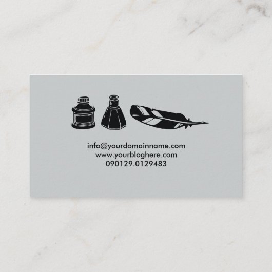 Schrijfmachine voor fonteinen visitekaartje (Achterkant)