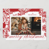 Schrijfmachine voor kerstakerrode kerstbessen feestdagenkaart (Voorkant / Achterkant)