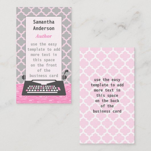 Schrijfmachine voor schrijfmachine Modern Retro Gr Visitekaartje (Voorkant / Achterkant)