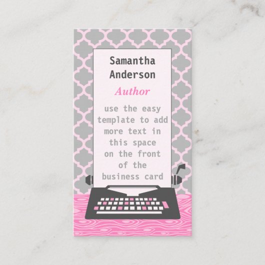 Schrijfmachine voor schrijfmachine Modern Retro Gr Visitekaartje (Voorkant)