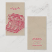 Schrijfmachine  voor schrijfmachine Roze Eenvoudig Visitekaartje (Voorkant / Achterkant)