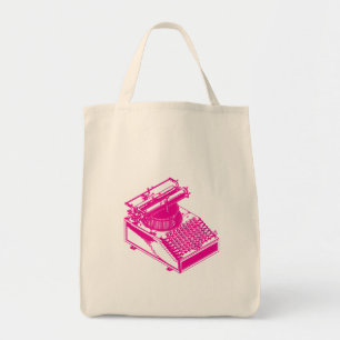 Schrijfmachine voor type: magenta schrijfmachine tote bag