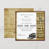 schrijfmachine waarop de datum wordt opgeslagen save the date (Voorkant / Achterkant)