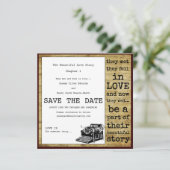 schrijfmachine waarop de datum wordt opgeslagen save the date (Staand voorkant)