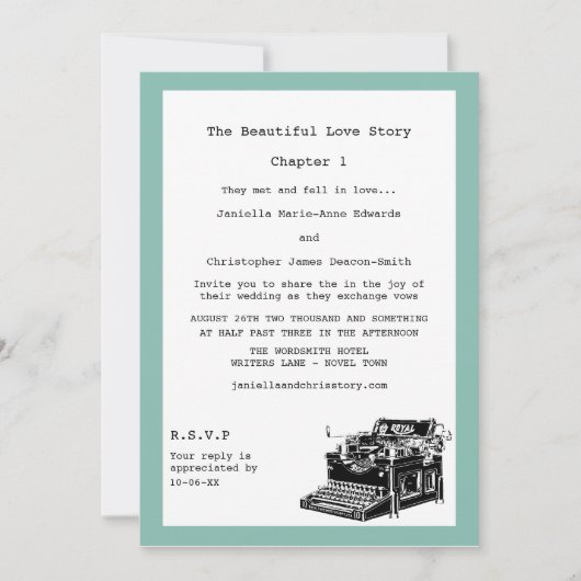 Schrijfmachine  Weddenschappen voor schrijfmachine Kaart (Voorkant)