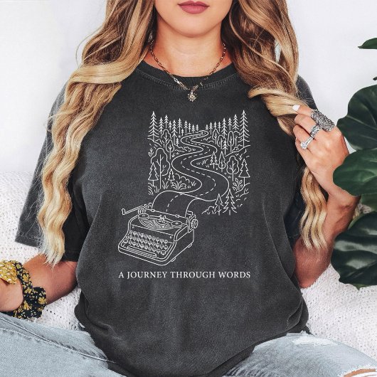 Schrijfmachine Weg Schrijvend Bos Kunst T-shirt