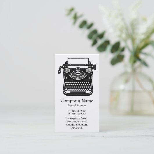schrijfmachine - Wit Visitekaartje (Staand voorkant)
