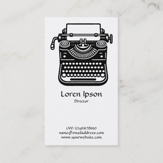  schrijfmachine - Wit Visitekaartje (Achterkant)