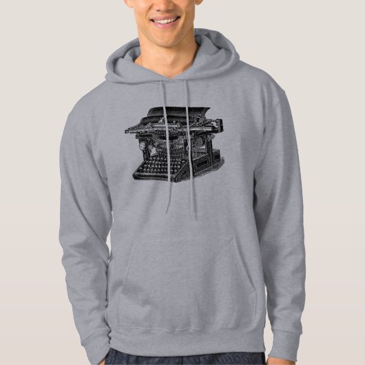  schrijfmachine - zwart hoodie (Voorkant)