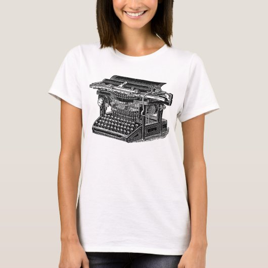  schrijfmachine - zwart t-shirt (Voorkant)