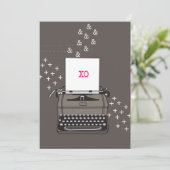  schrijfmachinekaart - Hugs & Kisses Kaart (Staand voorkant)
