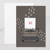  schrijfmachinekaart - Hugs & Kisses Kaart (Voorkant / Achterkant)