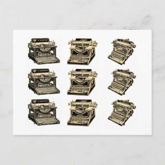  schrijfmachines briefkaart (Voorkant)