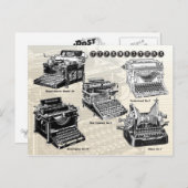  schrijfmachines - illustraties briefkaart (Voorkant / Achterkant)