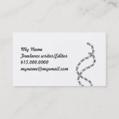 schrijfmachineschrijver visitekaartje (Achterkant)