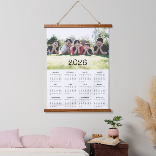  schrijfmachinescript 2025 fotokalender hangend wandkleed (Slaapkamer)