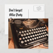 schrijfmachinesleutels Kantoor-feestuitnodiging Uitnodiging Briefkaart (Voorkant / Achterkant)