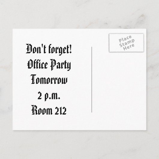 schrijfmachinesleutels Kantoor-feestuitnodiging Uitnodiging Briefkaart (Achterkant)