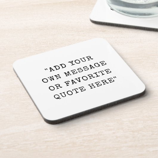  schrijfmachinetype aangepaste berichtcitaat bier onderzetter (Linkerzijde)