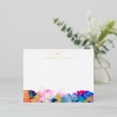 Schrijfmonogram Rainbow Alcohol Ink Folie Note Kaa Feestdagen Briefkaart (Staand Voorkant)