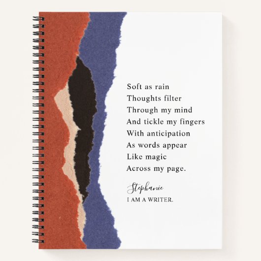 Schrijfnaam Motivatie gedicht Abstract papier Notitieboek (Voorkant)