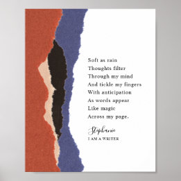 Schrijfnaam Motivatie gedicht Abstract papier Poster