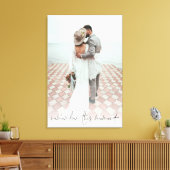 Schrijfpaar foto Dit moment is een bruiloft Canvas Afdruk (Insitu (Woonkamer))