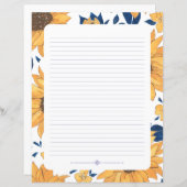 Schrijfpapier, gelamineerd, zonnebloemen (Voorkant / Achterkant)