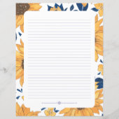 Schrijfpapier, gelamineerd, zonnebloemen (Voorkant)