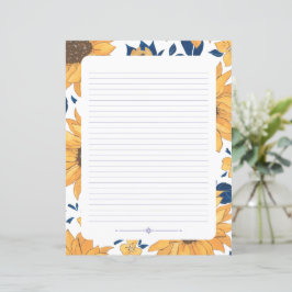 Schrijfpapier, gelamineerd, zonnebloemen