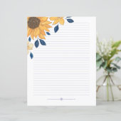 Schrijfpapier, gelamineerd, zonnebloemen (Staand voorkant)